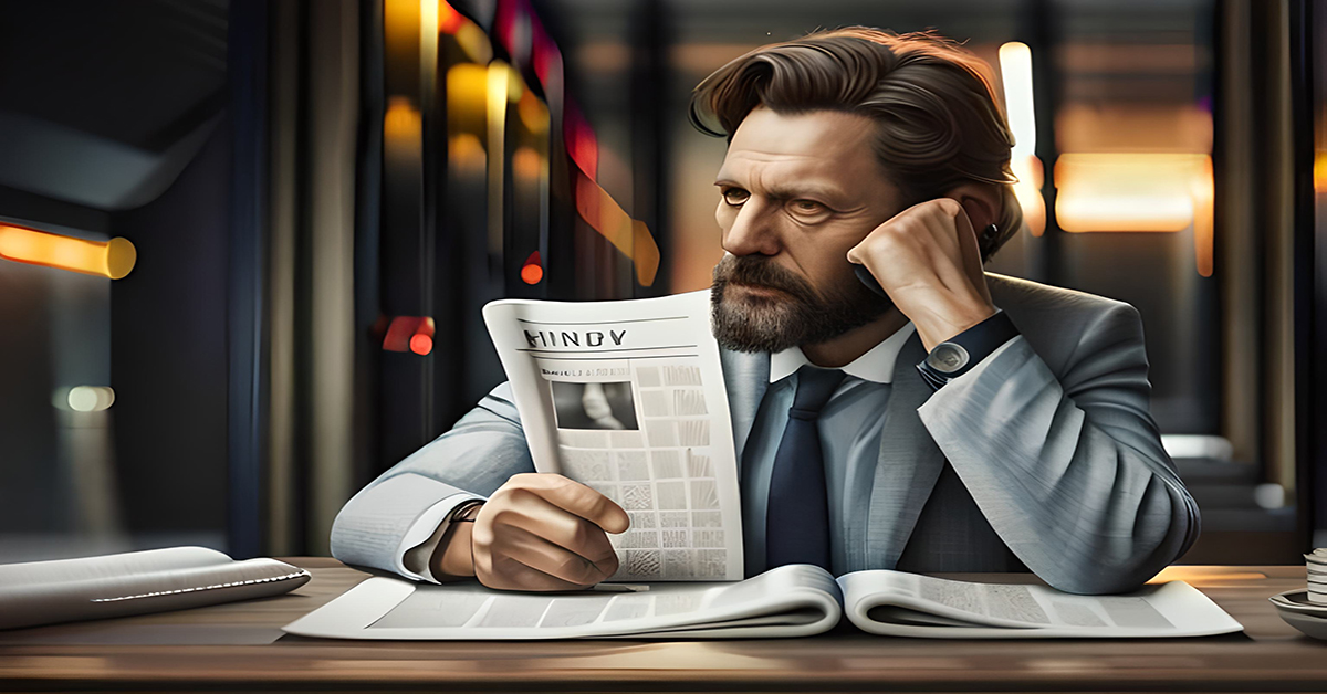 Man thinking about stock market